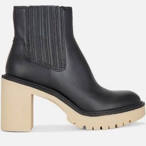 Dolce Vita Caster H2O Waterproof Rubber sole Black Leather Bootie Size 7